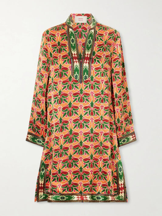 Liora Jewelry Mare Printed Silk-satin Coverup