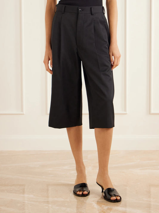 Comme des Garçons GIRL Cropped Pleated Gabardine Wide-leg Pants