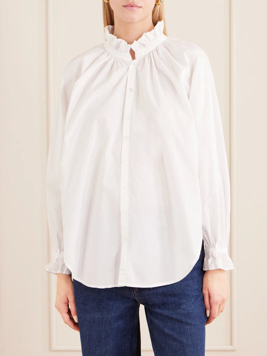Loretta Ruched Cotton-poplin Shirt