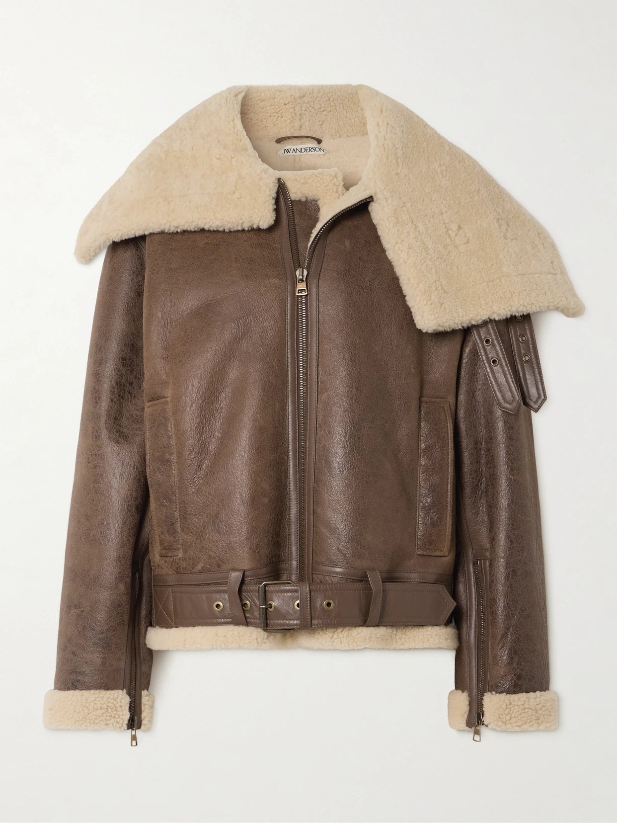 Oversized Belted Shearling Jacket