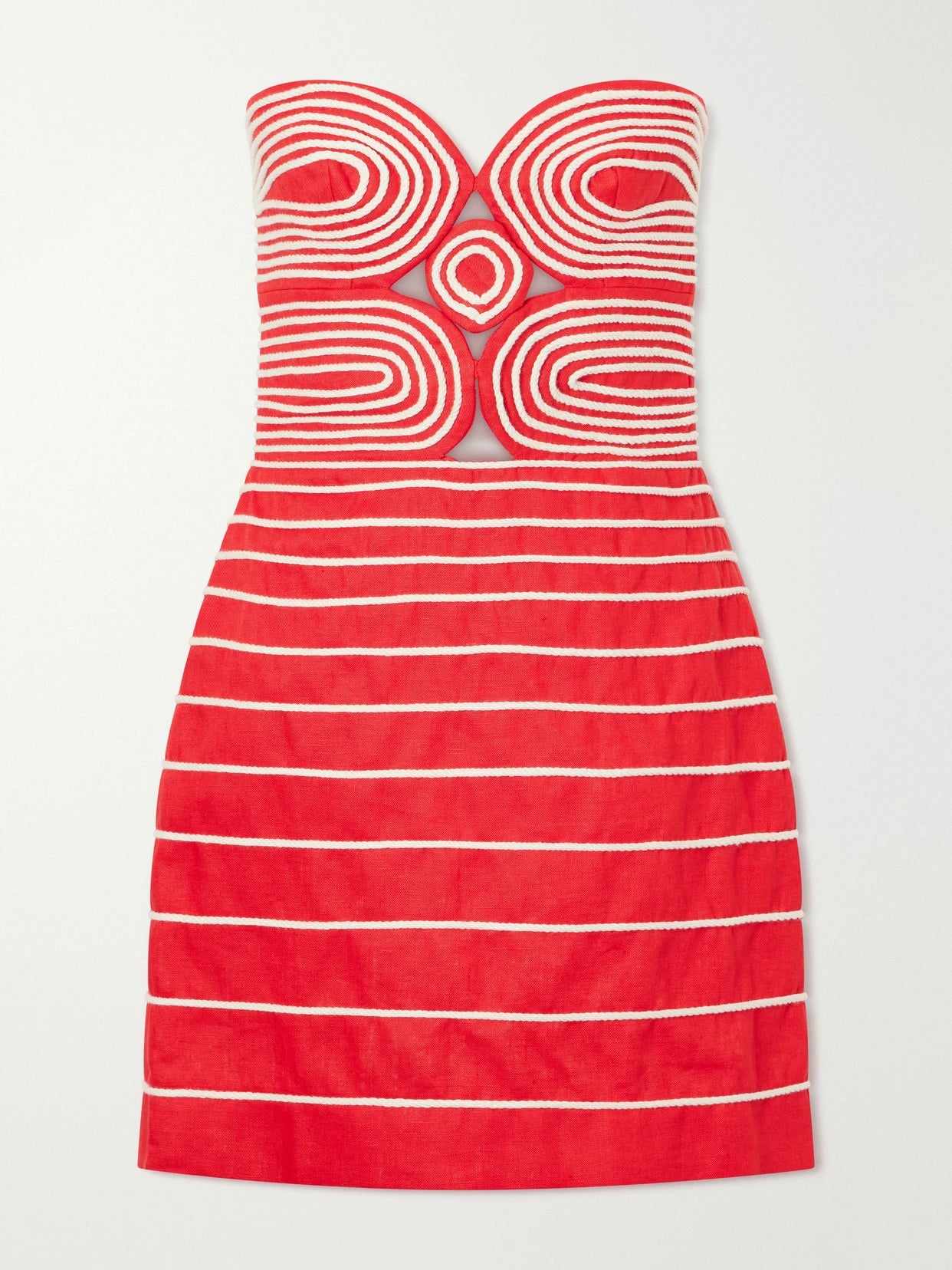 Muy Poetica Cut-out Embroidered Linen Mini Dress