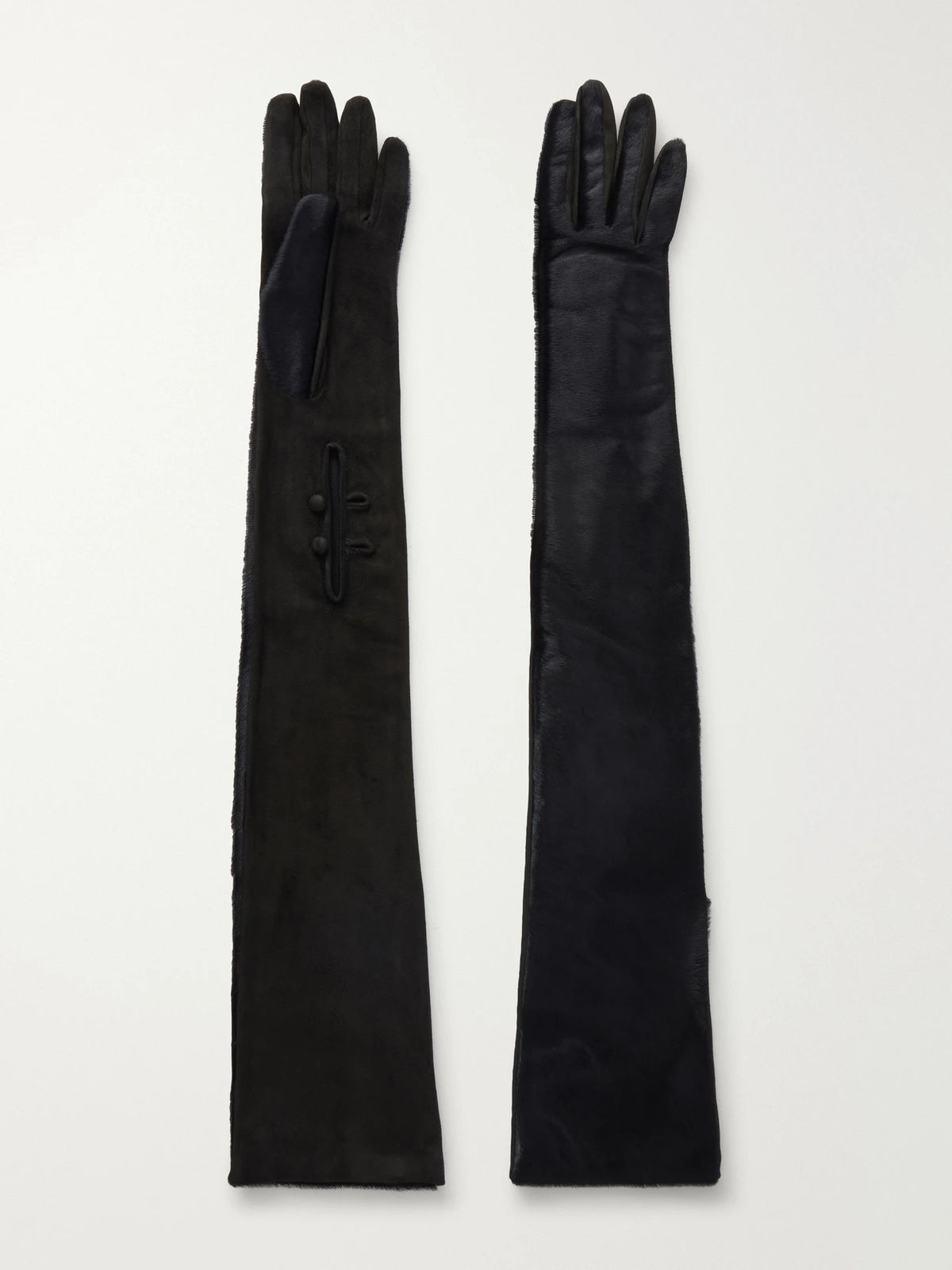 Alaïa Suede And Calf-hair Gloves