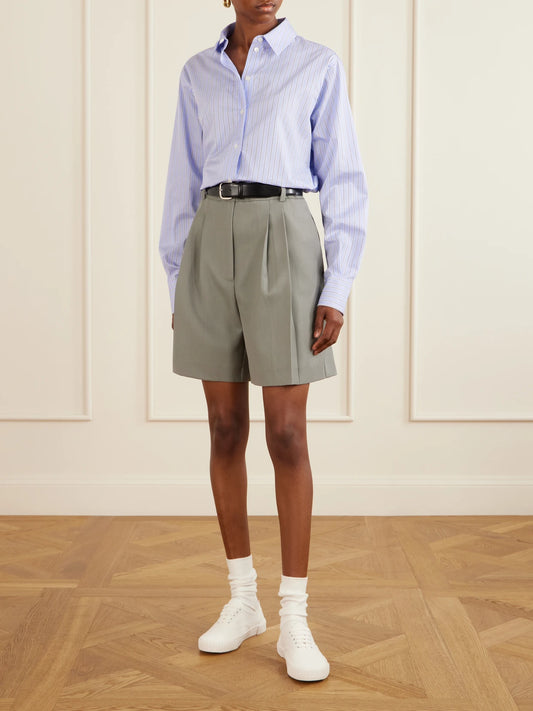 Image of Sneakers. Product name - Heritage Grosgrain-trimmed Cotton-canvas Sneakers in White colour by brand - Thom Browne