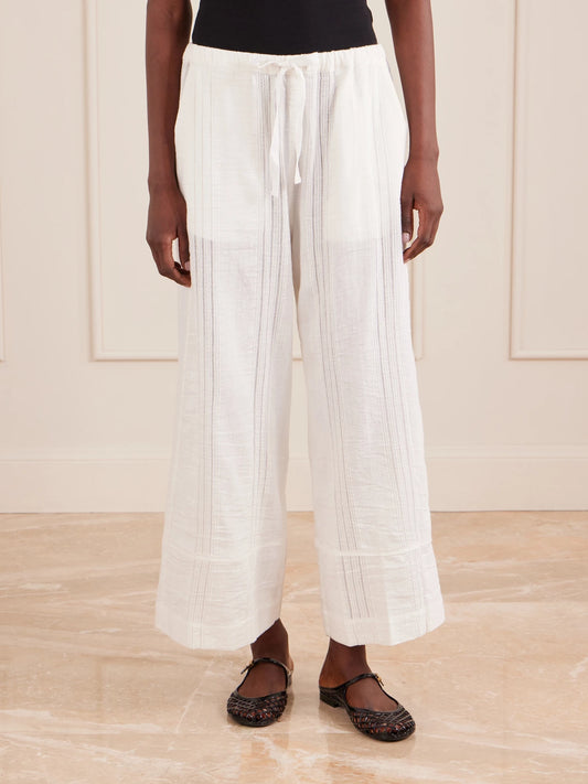 Desta Striped Cotton Wide-leg Pants