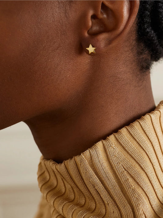 Image of Earrings. Product name - Shiny Superstellar 18-karat Gold Earrings in Multi colour by brand - Carolina Bucci
