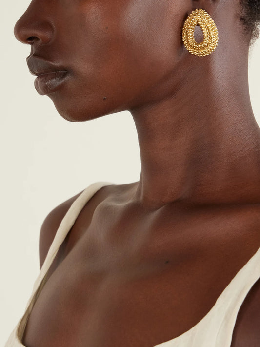 Image of Earrings. Product name - Loop Gold-plated Earrings in Multi colour by brand - Paola Sighinolfi