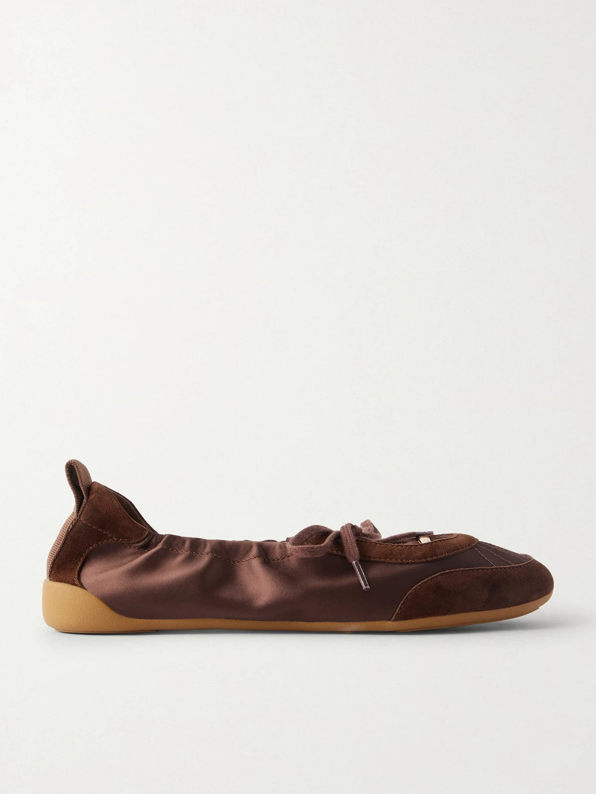 Kick Suede-trimmed Satin Sneakers