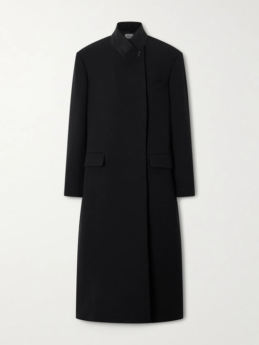 Image of Coats & Jackets. Product name - Nevena Wool Coat in Black colour by brand - The Row