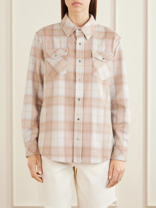 Champagne Tartan Cashmere Shirt