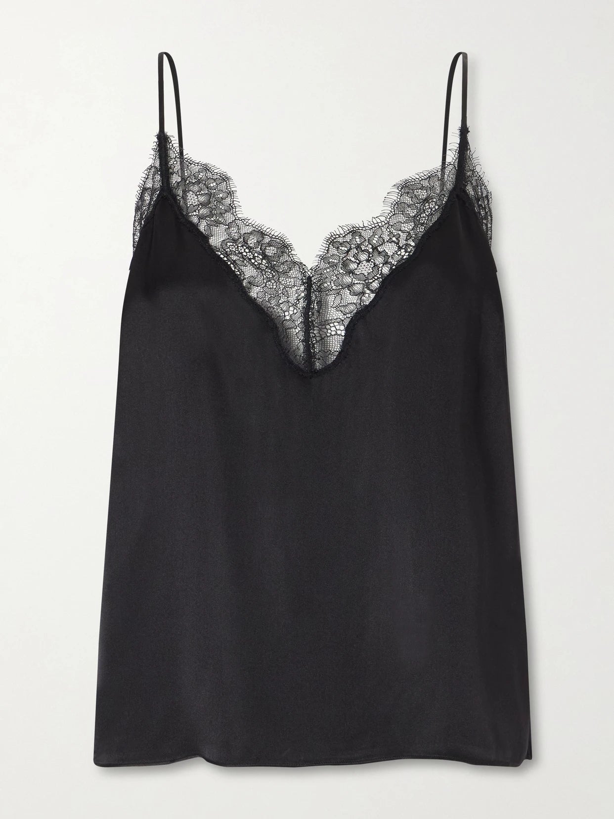 Mael Lace-trimmed Silk-blend Satin Top