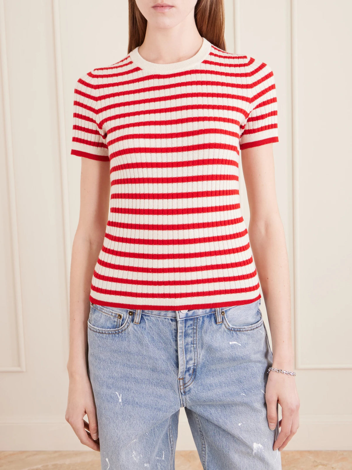 Alita Striped Cashmere T-shirt