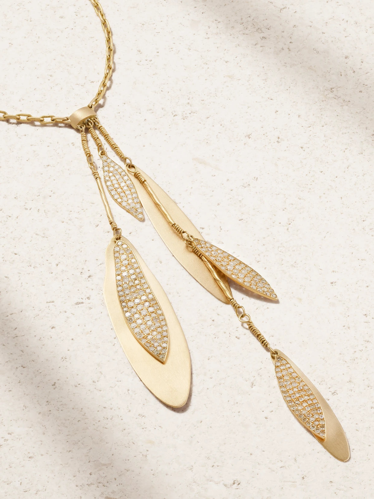Falling Leaves 18-karat Gold Diamond Necklace