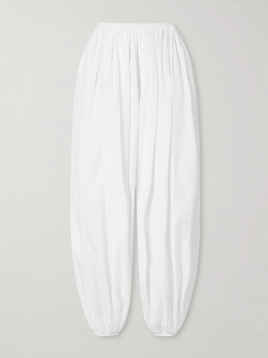 Alaïa Striped Cotton-poplin Balloon Pants