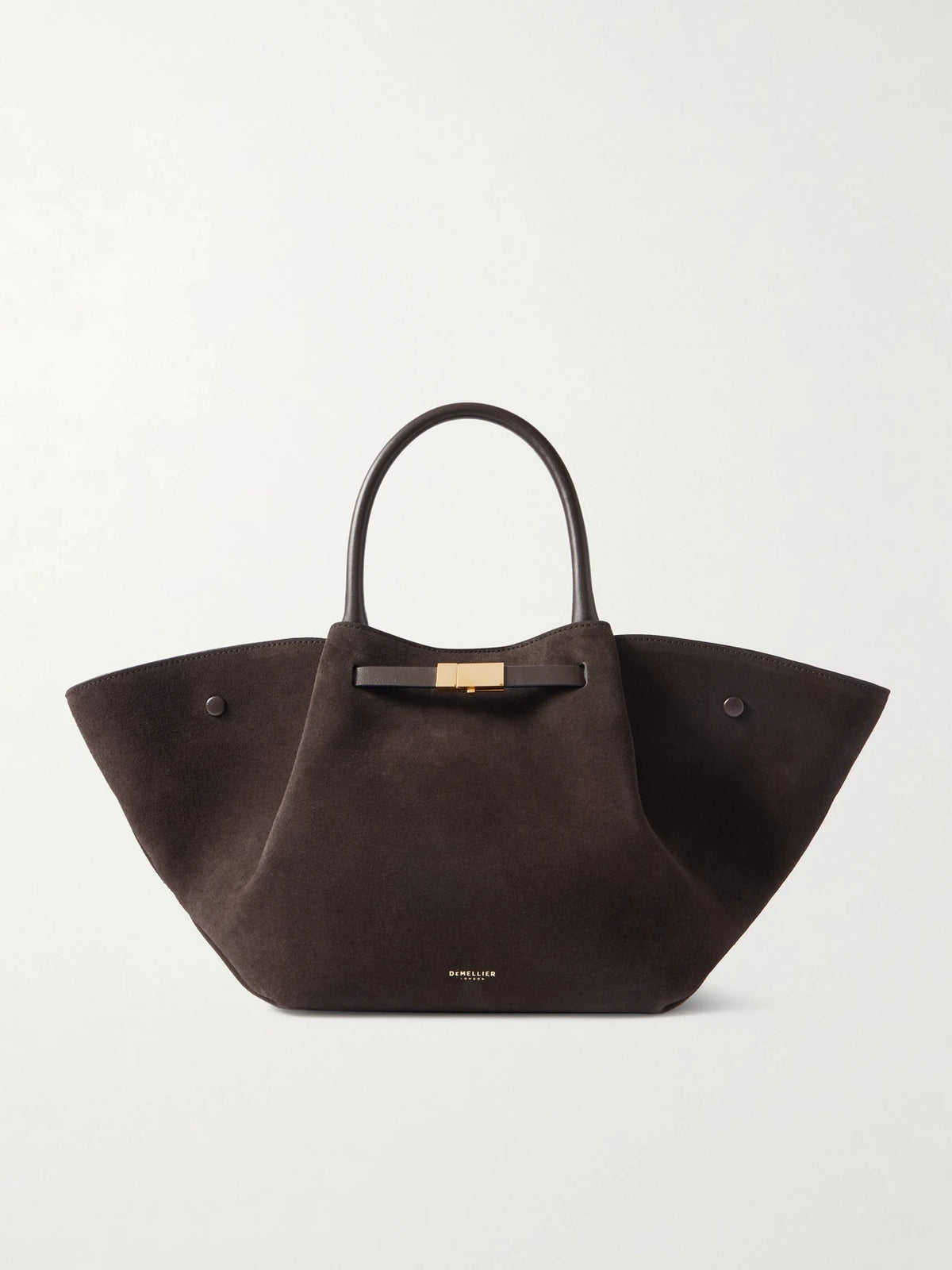 The New York Midi Leather-trimmed Suede Tote