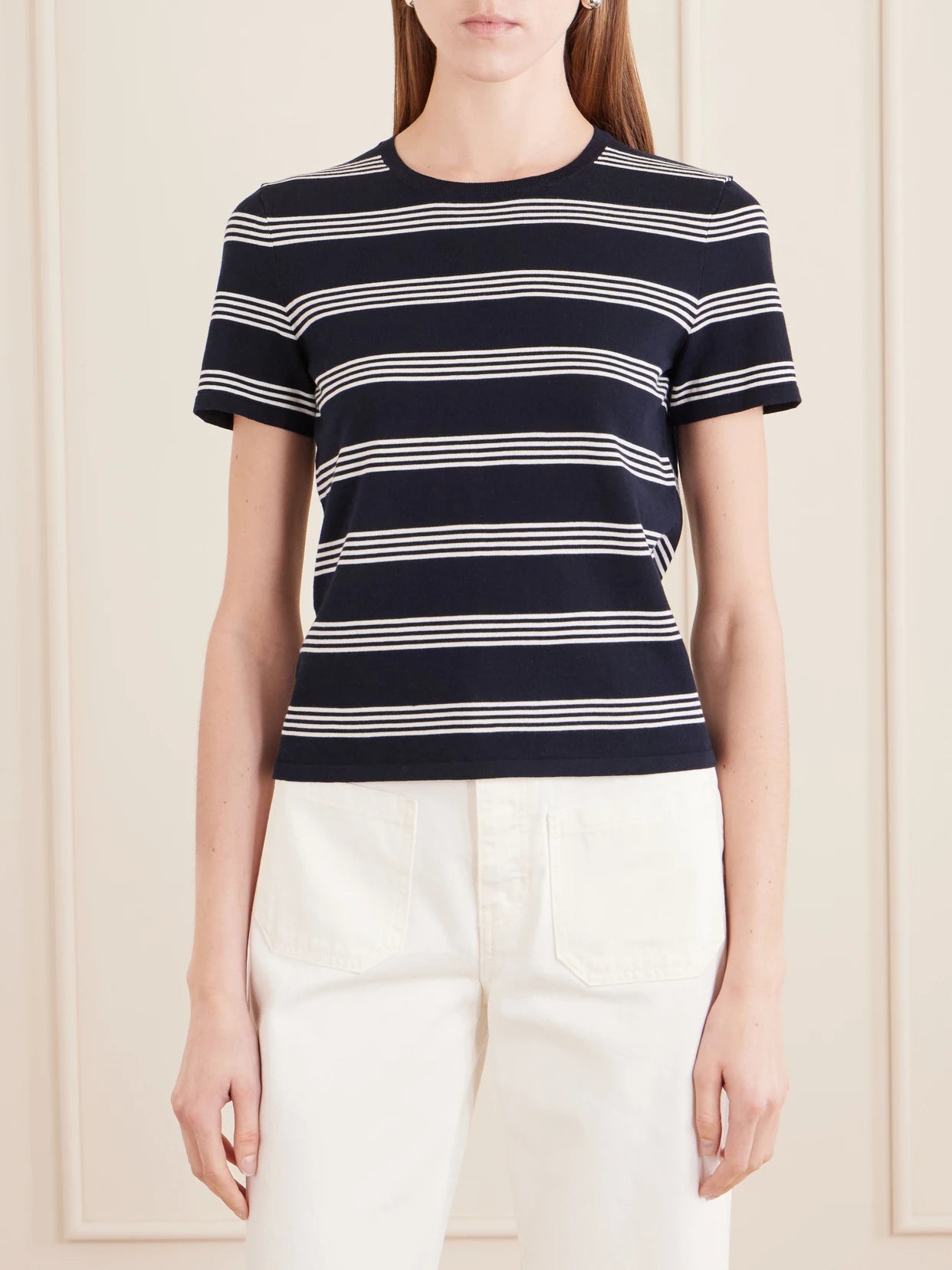 Lansie Striped Cotton-jersey T-shirt