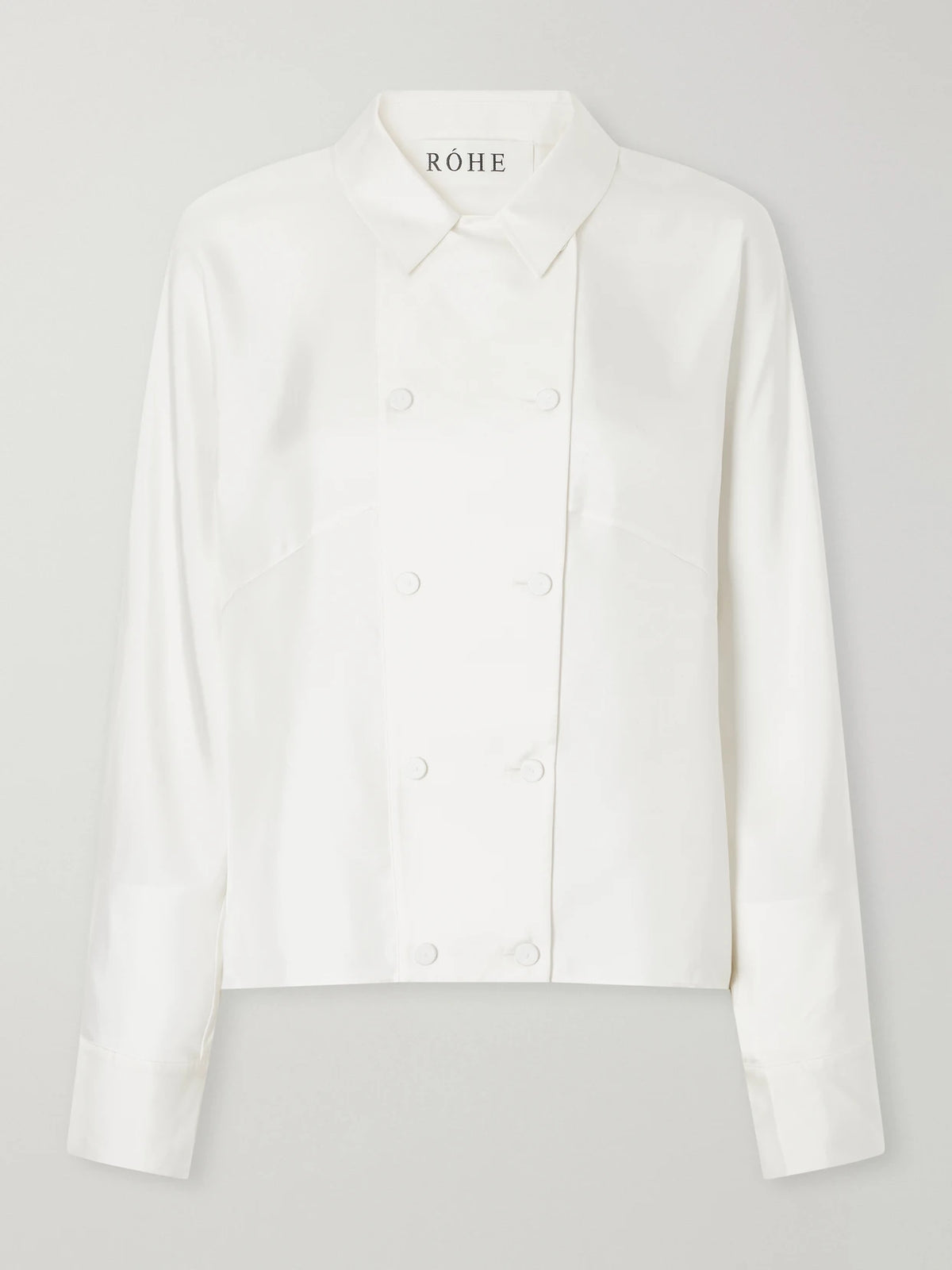 RÓHE Double-breasted Silk-satin Blouse