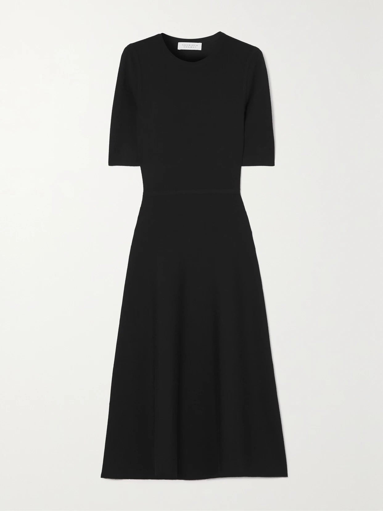 Image of Dresses. Product name - Seymore Wool, Cashmere And Silk-blend Midi Dress in Black colour by brand - Gabriela Hearst