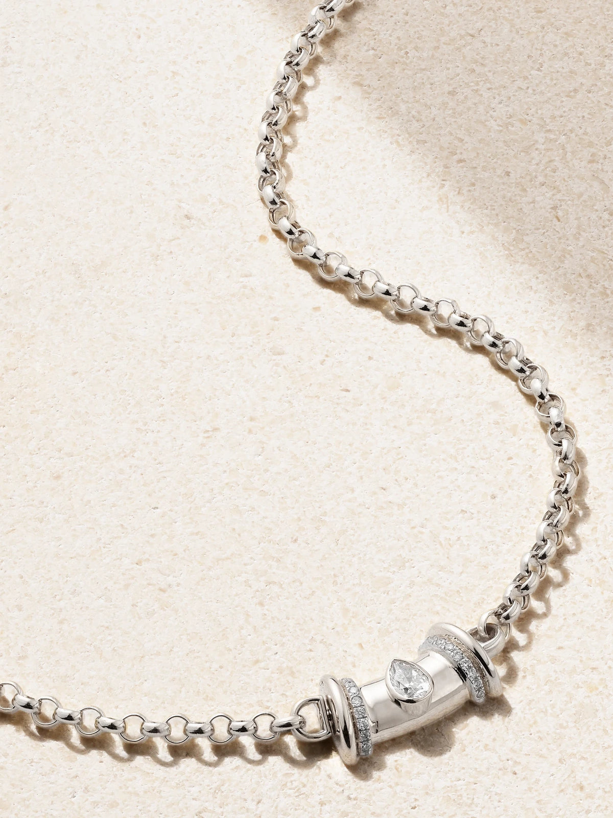Warrior Princess 18-karat White Gold Diamond Necklace