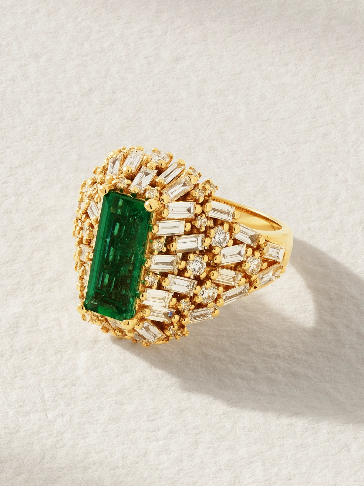 18-karat Gold, Diamond And Emerald Ring