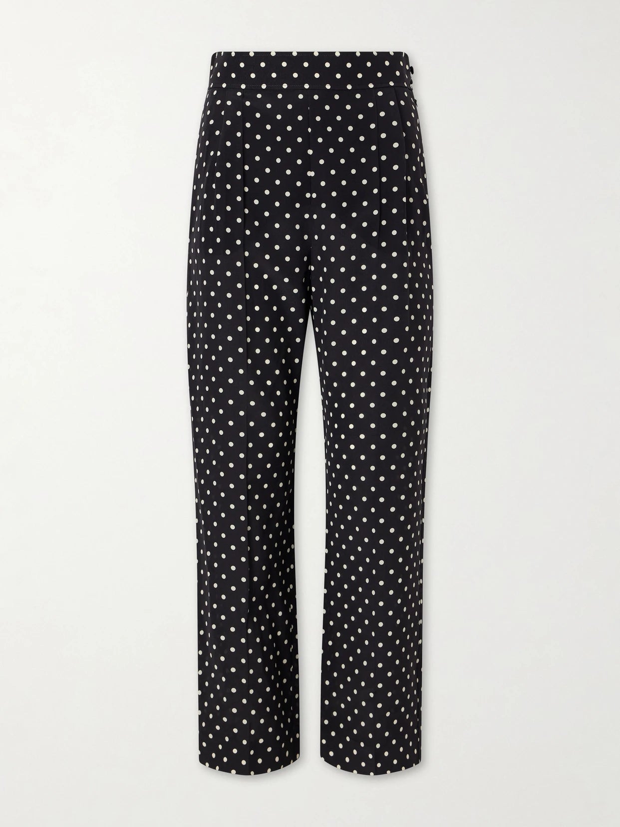 Polka-dot Silk Crepe De Chine Wide-leg Pants