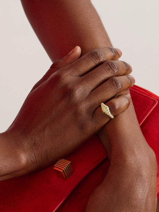 Image of Rings. Product name - Nano Chevalière Berlingot 9-karat Gold Diamond Ring in Multi colour by brand - Yvonne Léon