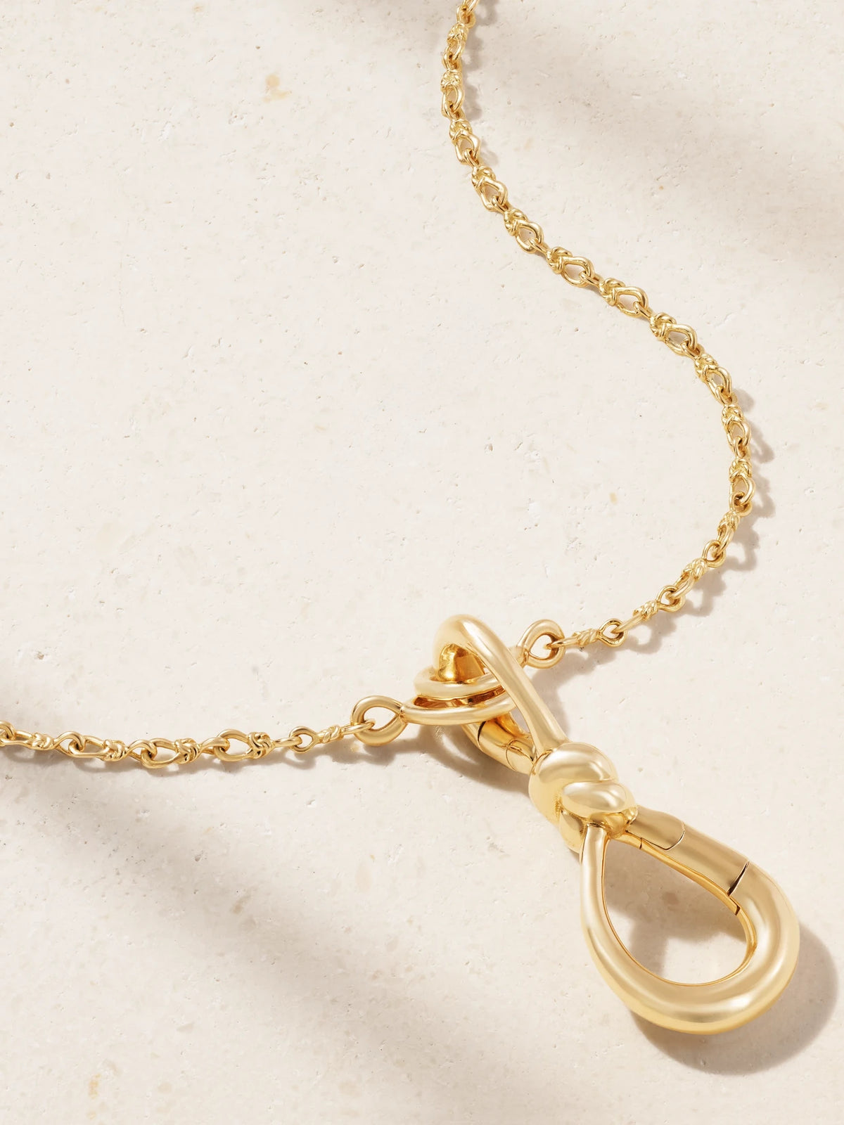 Small True Lover's Knot Lock + Chain 18-karat Gold Necklace