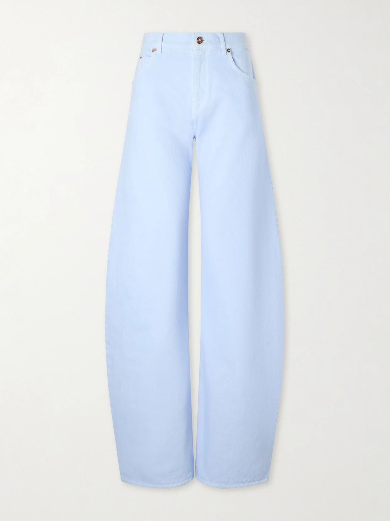 Image of Jeans. Product name - Amoret Mid-rise Wide-leg Jeans in Sky blue colour by brand - Gabriela Hearst