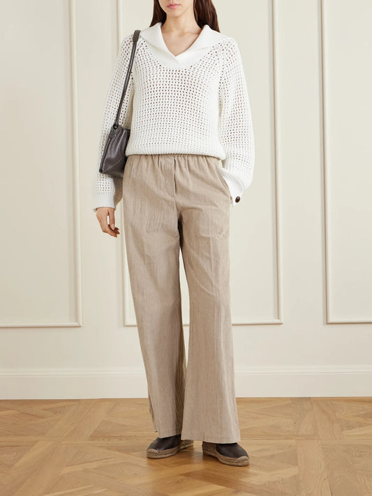 Image of Shoes. Product name - Bead-embellished Suede And Laser-cut Leather Espadrilles in Dark brown colour by brand - Brunello Cucinelli
