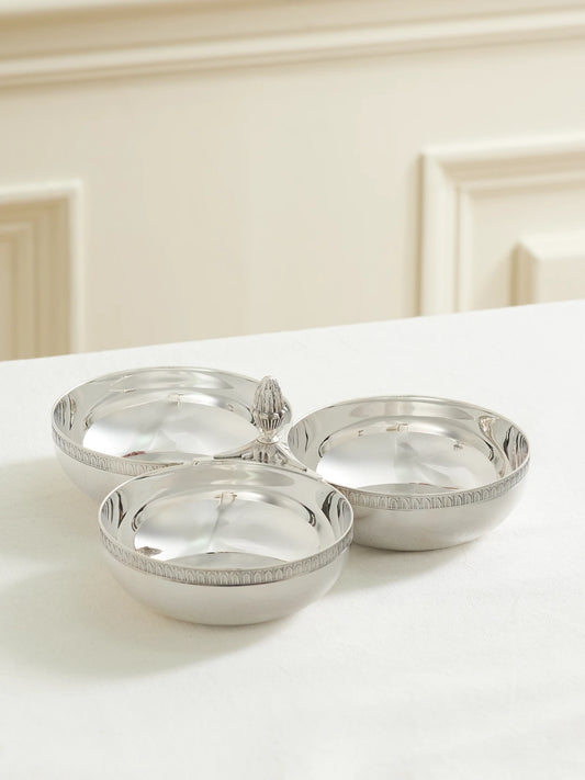 Malmaison Silver-plated Three-bowl Server