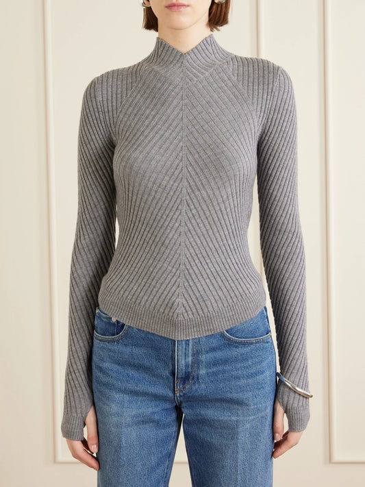 Georgia Ribbed Merino Wool Sweater