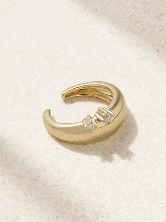 14-karat Gold Diamond Single Ear Cuff