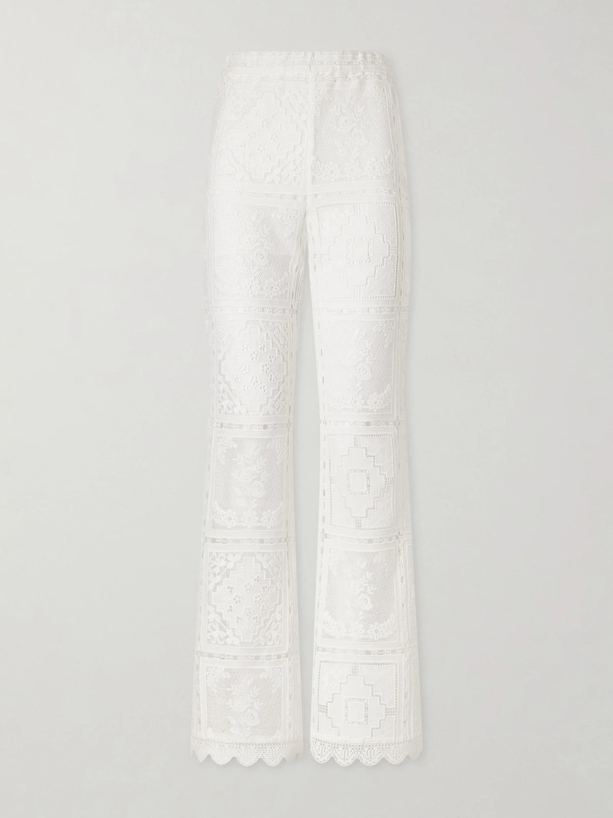 Aster Embroidered Mesh Flared Pants