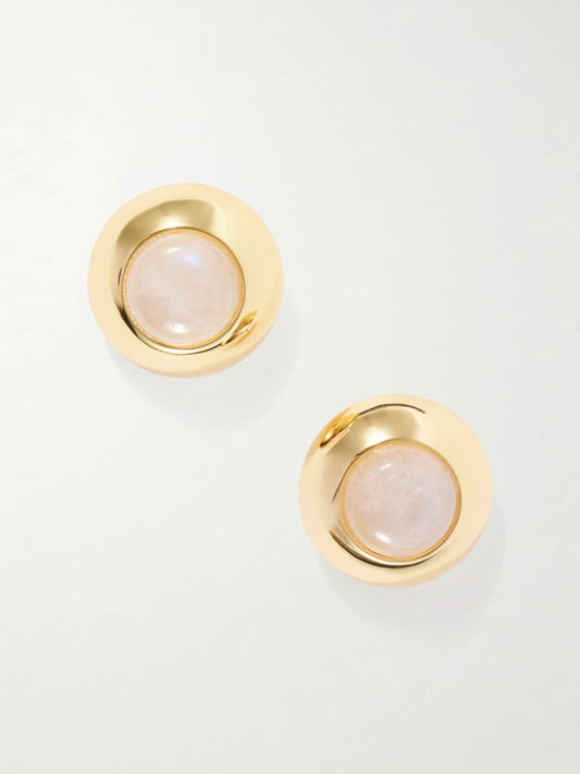 Gold-plated And Moonstone Earrings