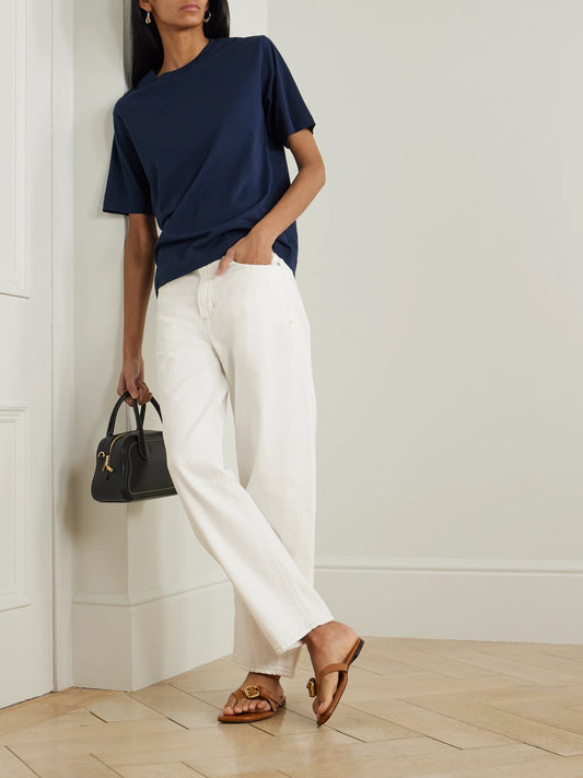 Image of Jeans. Product name - Miro Relaxed High-rise Barrel-leg Jeans in White colour by brand - Citizens of Humanity