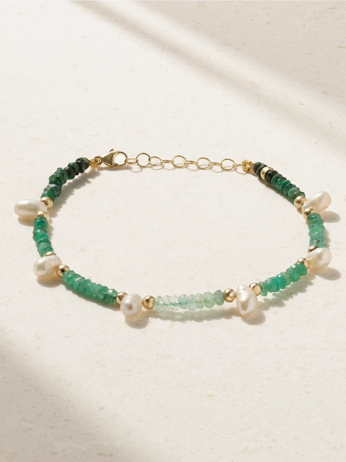 Gold, Emerald And Pearl Bracelet