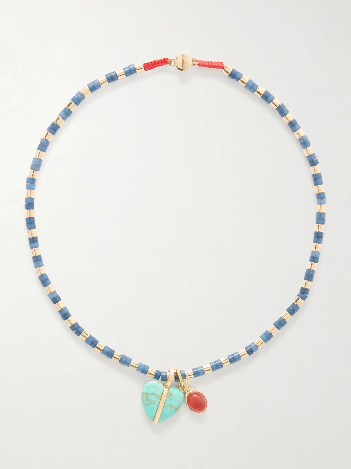 The Bar Gold-tone, Lapis Lazuli, Turquoise And Carnelian Necklace