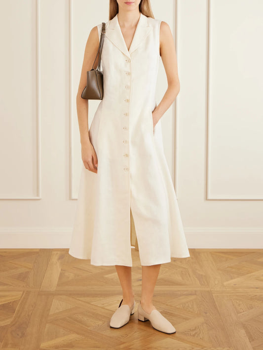 Image of Flats. Product name - Soft Touch 35 Leather Loafers in Ivory colour by brand - Herbert Levine