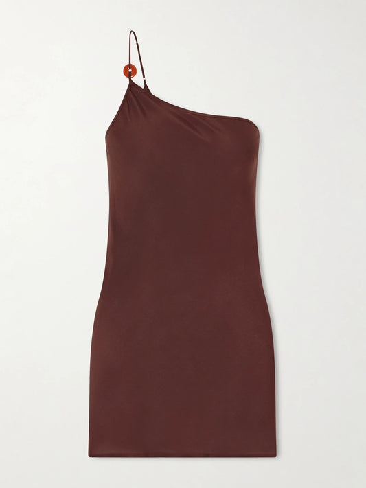 Embellished Silk-crepe Mini Dress