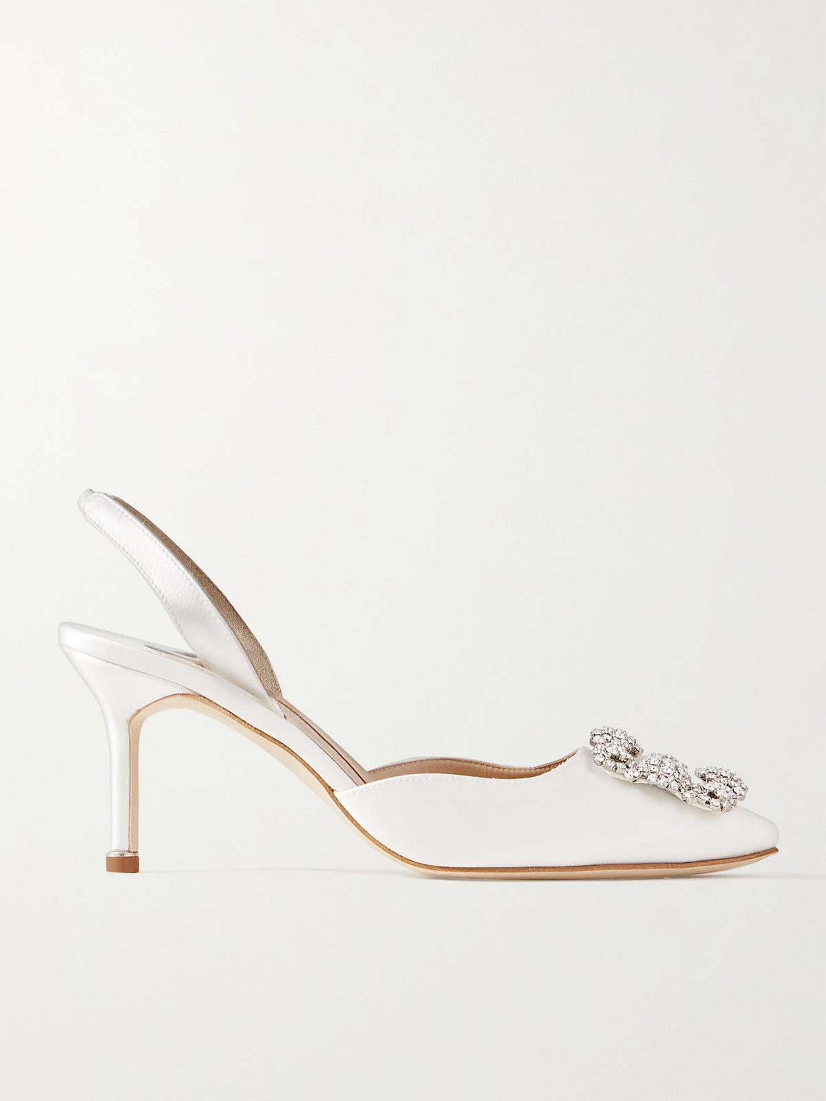 Hangisli 70 Crystal-embellished Satin Slingback Pumps