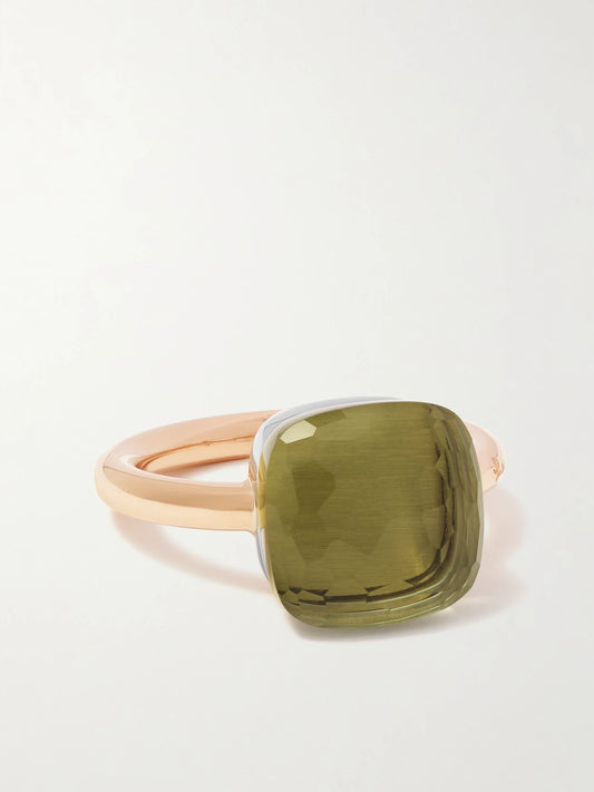 Nudo Maxi 18-karat Rose Gold Prasiolite Ring