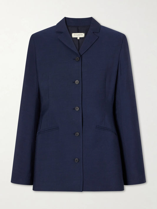 Image of Coats & Jackets. Product name - Benny Longline Blazer in Navy colour by brand - KALLMEYER