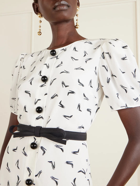 Image of Belts. Product name - Ribbon-detailed Silk-faille Belt in Black colour by brand - Carolina Herrera