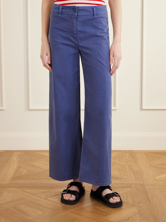 Megan Cotton-blend Wide-leg Pants