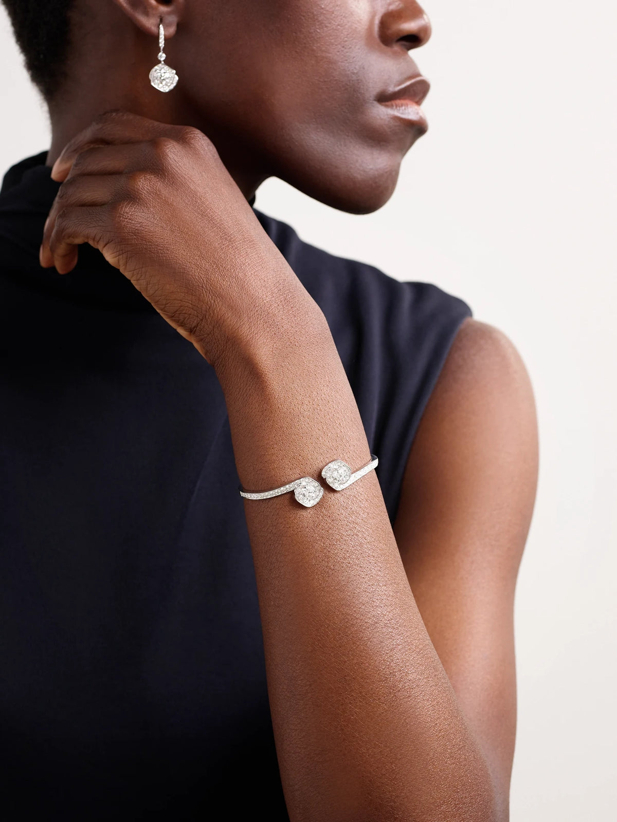 Image of Bracelets. Product name - Frozen Kiss 18-karat White Gold Diamond Bangle in Multi colour by brand - David Morris