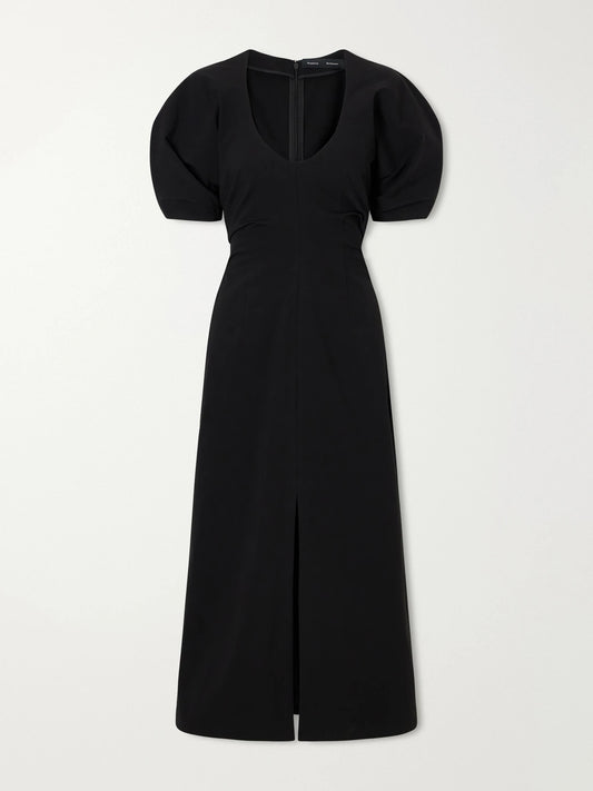 Image of Dresses. Product name - Clarissa Cotton-blend Jersey Midi Dress in Black colour by brand - Proenza Schouler