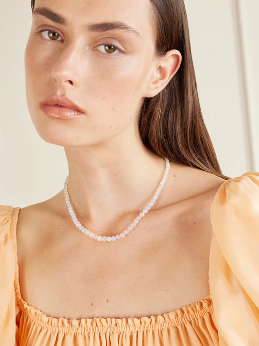 Image of Necklaces. Product name - 14-karat Gold Opal Necklace in White colour by brand - JIA JIA