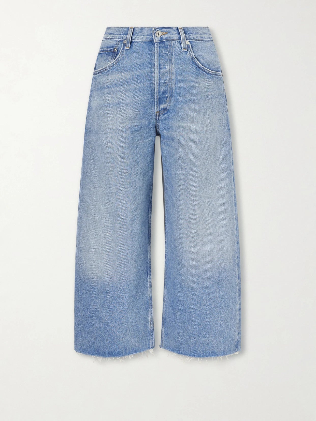 Image of Jeans. Product name - Ayla Mid-rise Wide-leg Jeans in Mid denim colour by brand - Citizens of Humanity