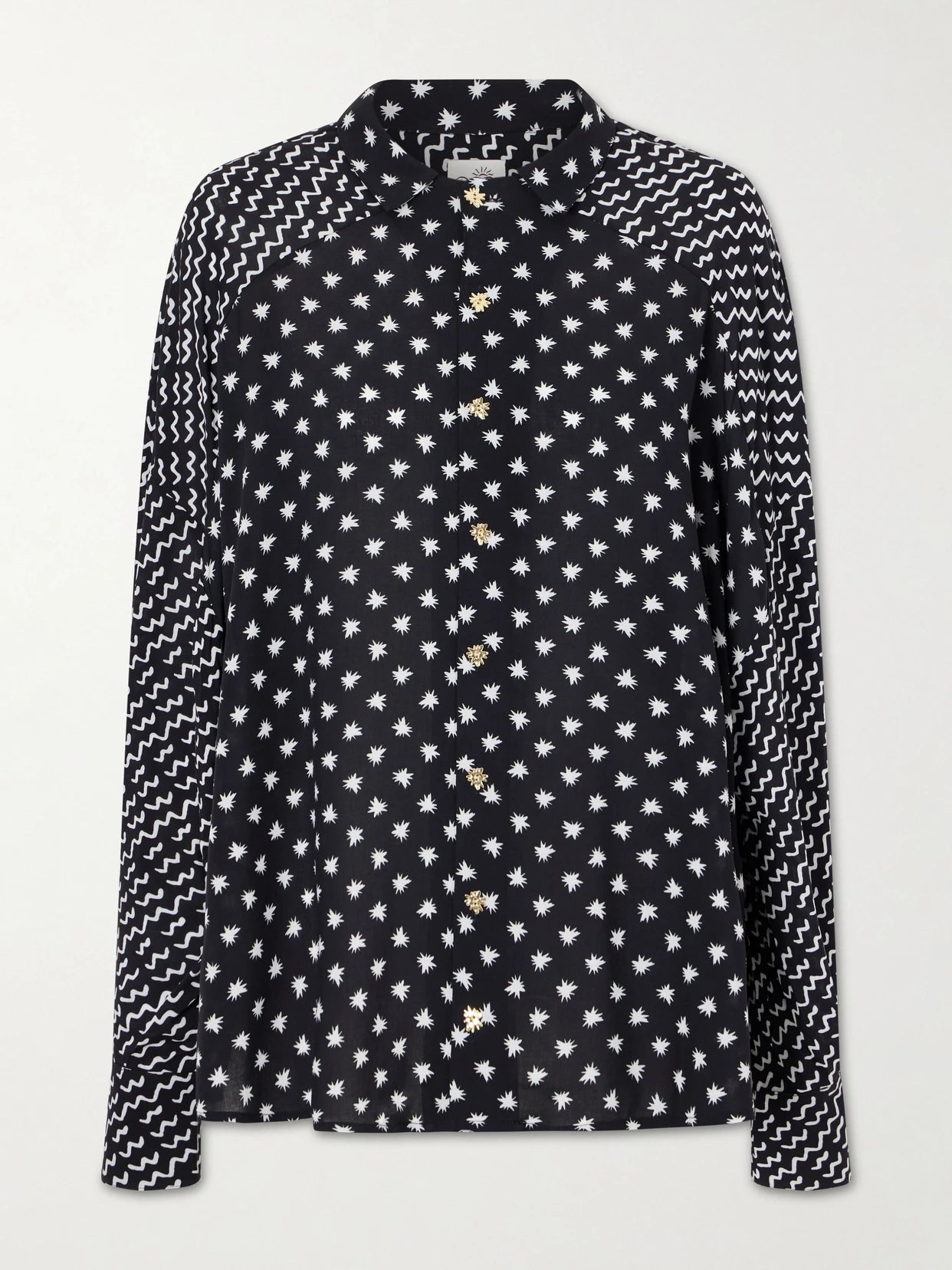 Estrellitas Y Olas Printed Satin Shirt