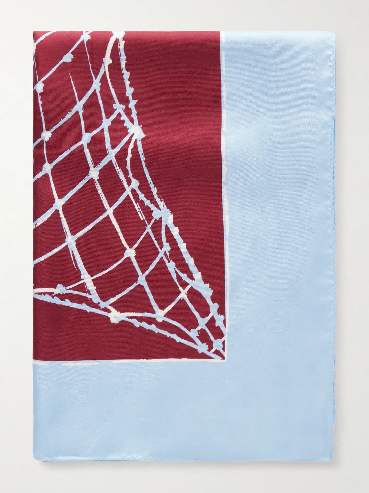 Fishnet Printed Silk-twill Scarf