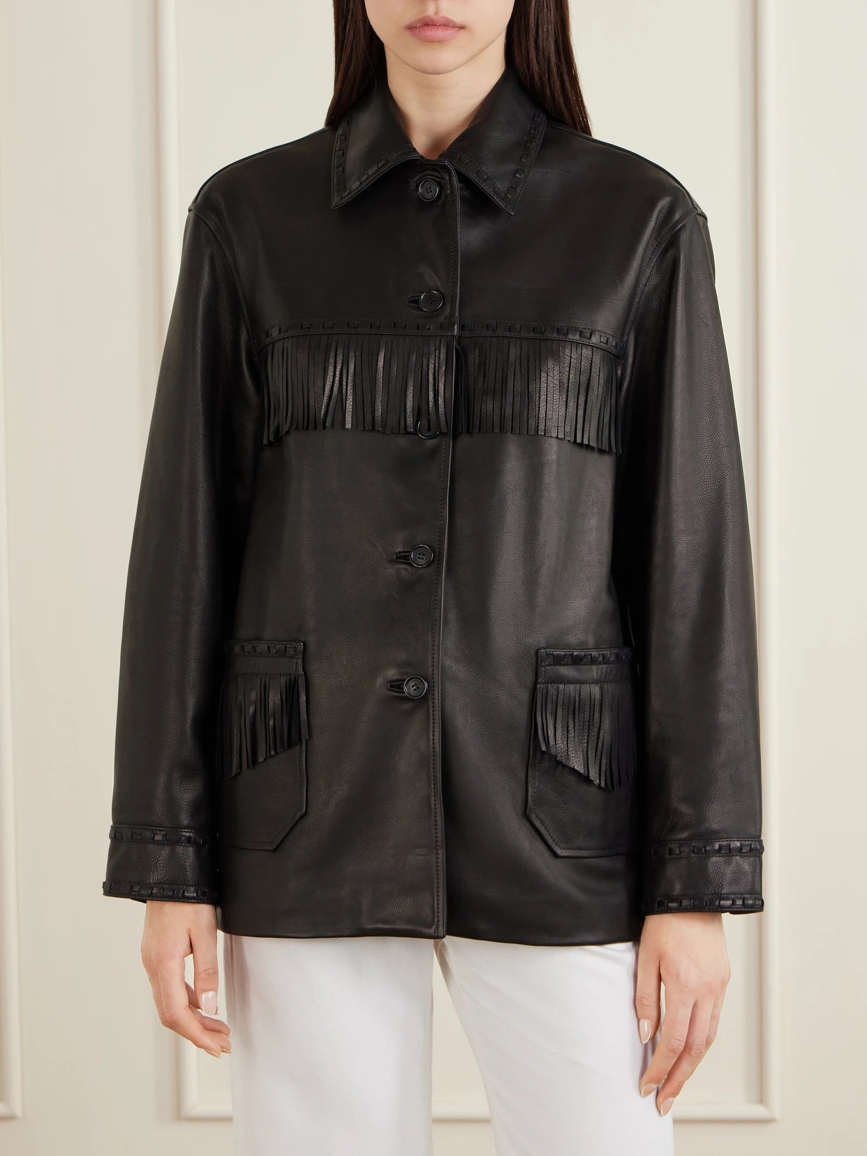 Gus Fringed Leather Jacket